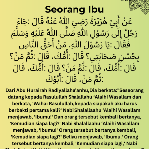 Hadits Kedudukan Seorang Ibu